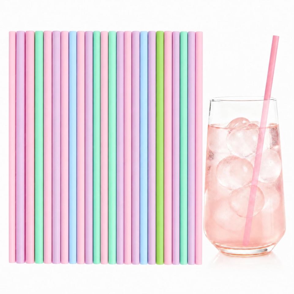 Paper Straw Color - 25/50/100PCS 일회용 종이 빨대 생일 파티