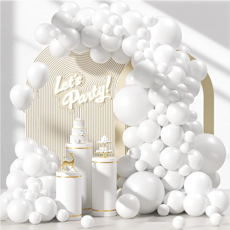 Balloon Arch Kit - 97개 화이트 라텍스 풍선 아치 키트,