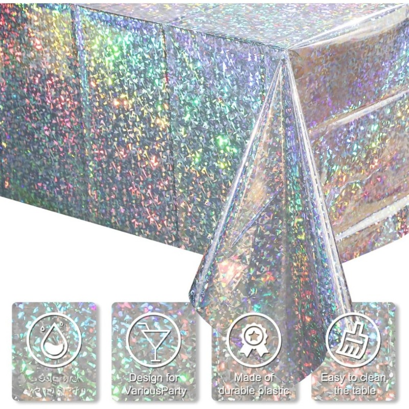 Table Cloth Disposable - 1PC 일회용 식탁보 PE 방수 플래시