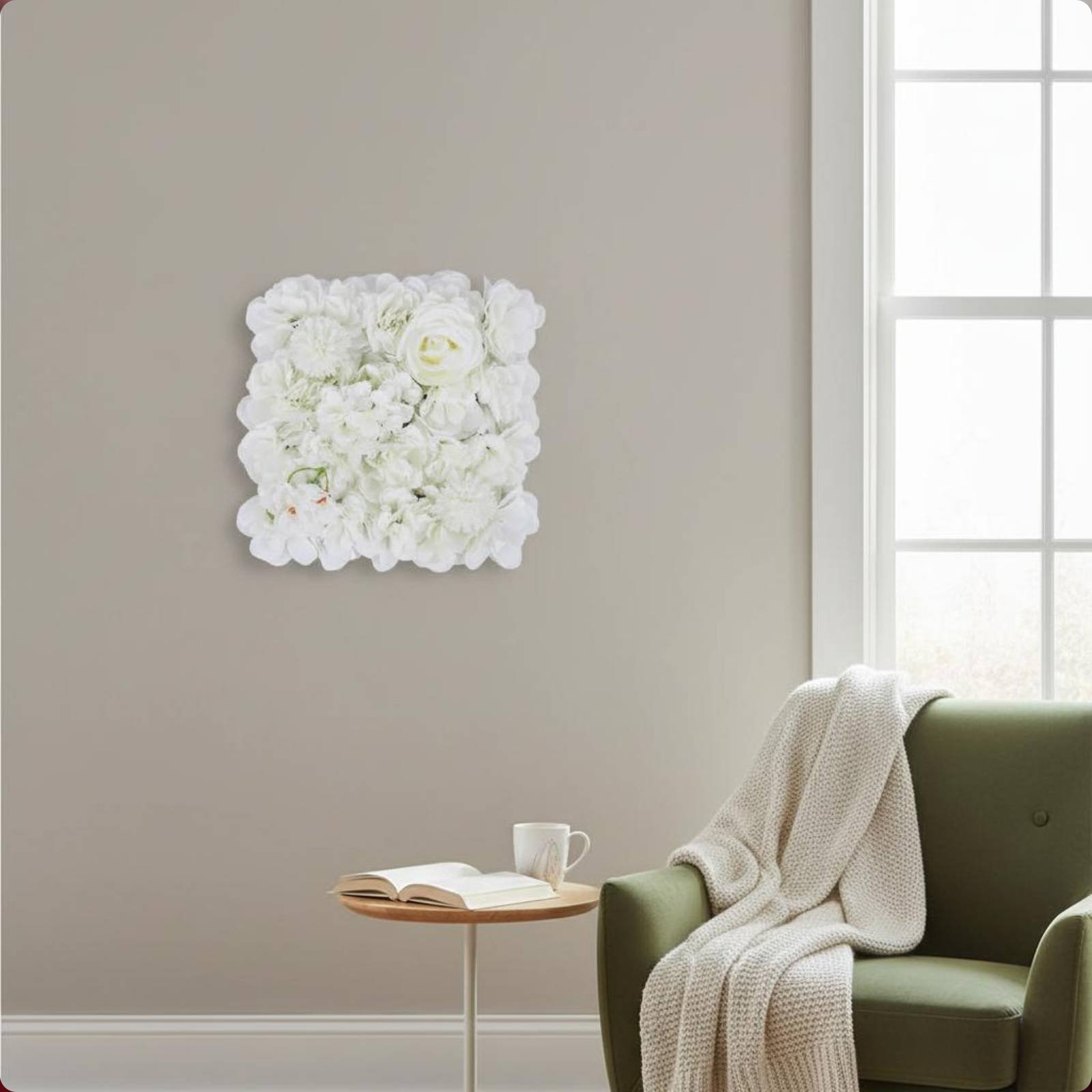Flower Wall Panel - 조립하기 쉬운 인공 꽃벽 패널, 인공