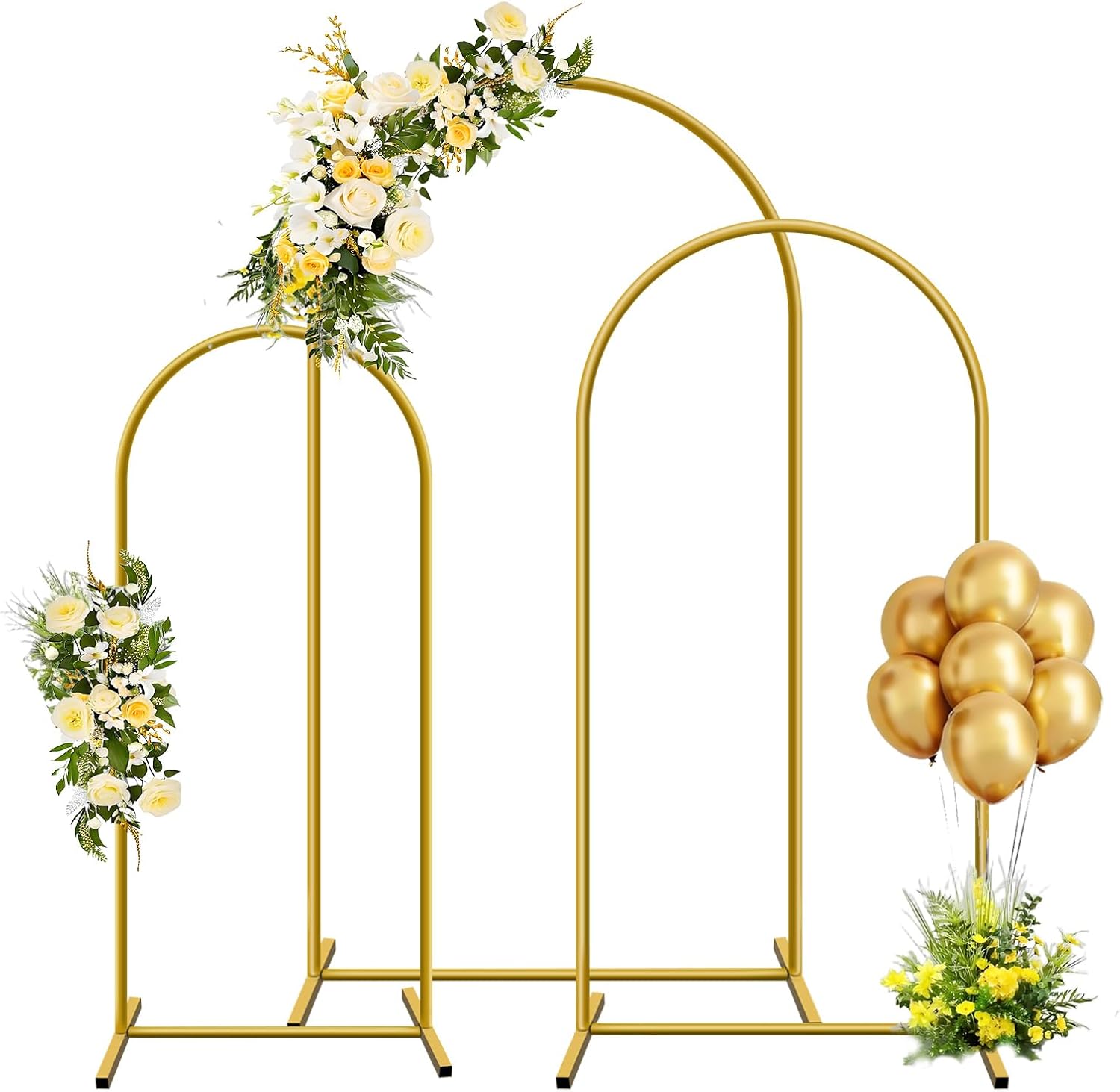 Balloon Arch Kit - 1개 골드 메탈 아치 백드롭 스탠드