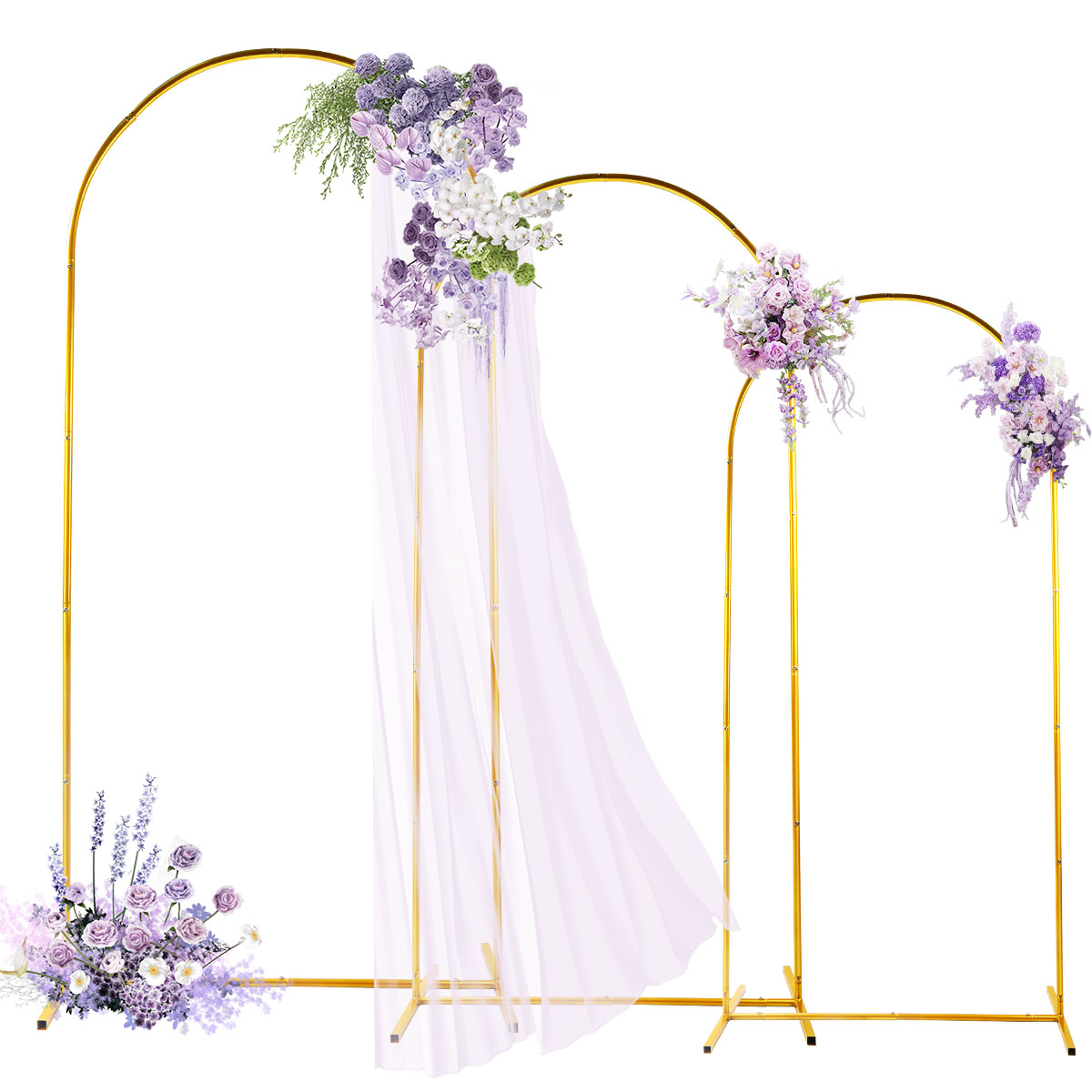 Balloon Arch Kit - 3팩 골든 메탈 아치 키트, 조절