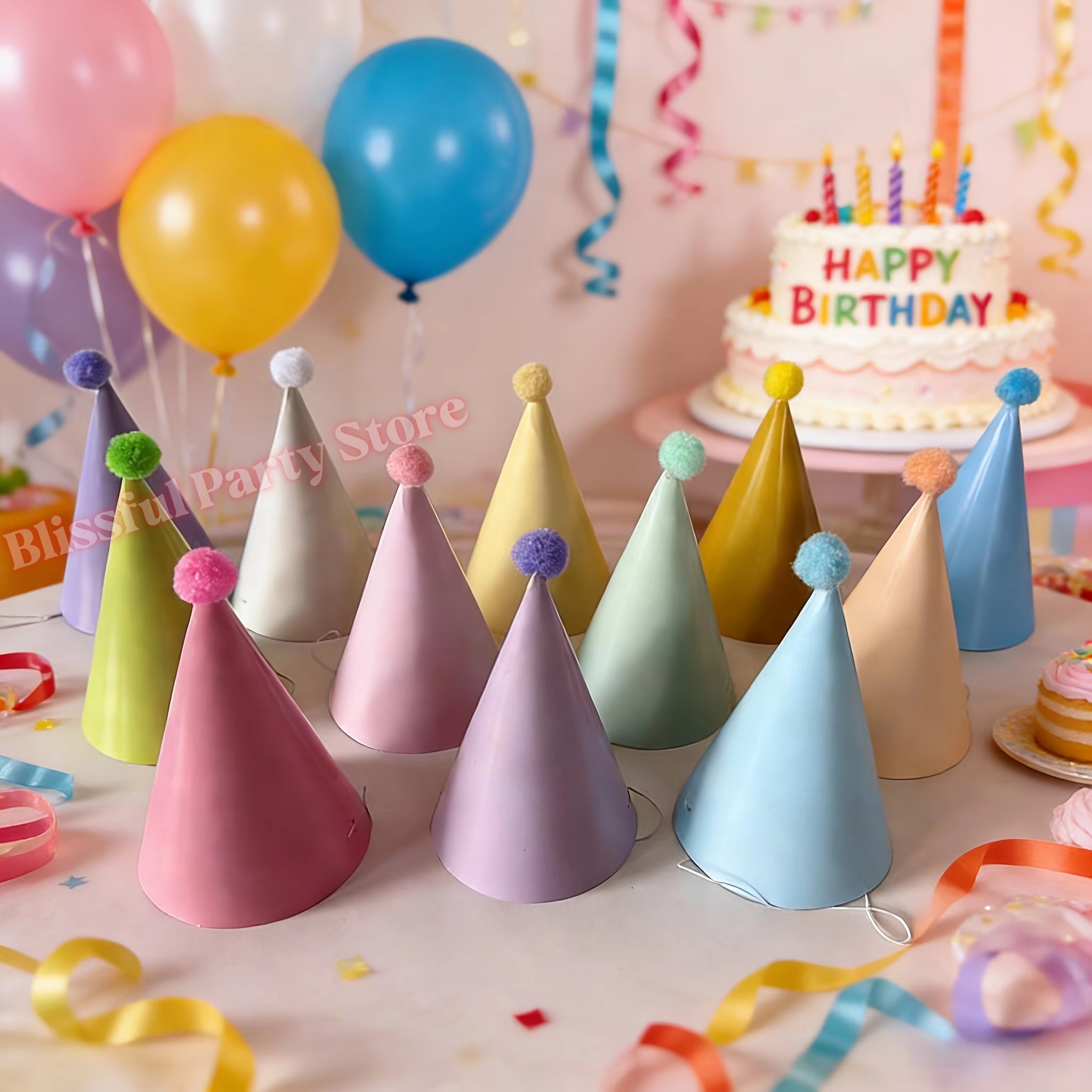 다채로운 생일 파티 모자 생일 및 파티에 적합한 마카롱 - Party Hat Cone 리뷰 및 가격