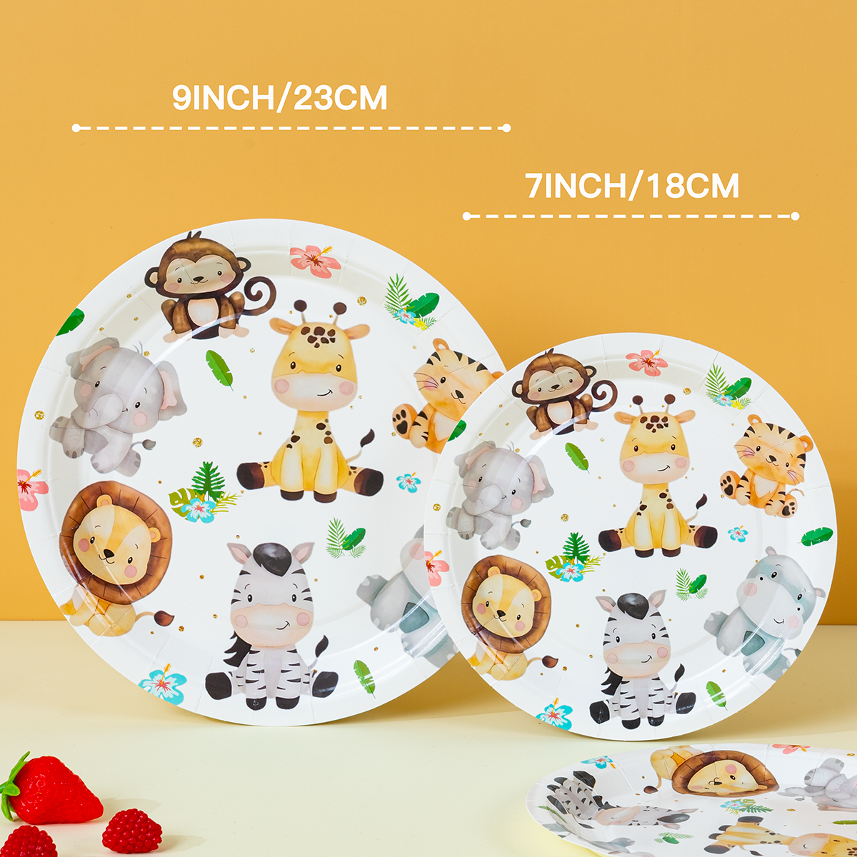정글 사파리 동물 일회용 종이 접시 어린이용 와일드 원 - Event Supplies 리뷰 및 가격