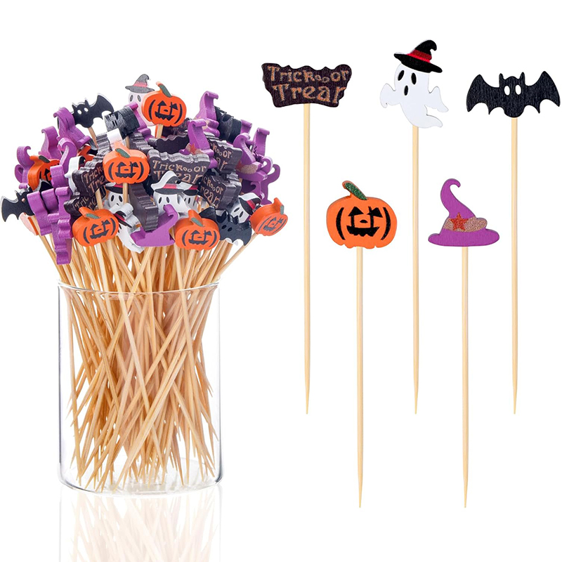 50/100Pcs 할로윈 파티 이쑤시개 일회용 대나무  - Centerpiece Stick 리뷰 및 가격