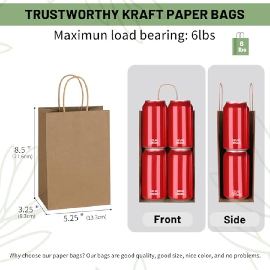 300팩 5.25x3.25x8.5인치 손잡이가 있는 일 - Party Favor Bag 리뷰 및 가격