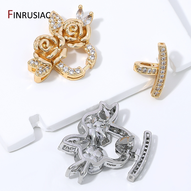 14K 금도금 황동 지르콘 꽃 진주 클래스프, 다중 줄 - Flower Wall Panel 리뷰 및 가격