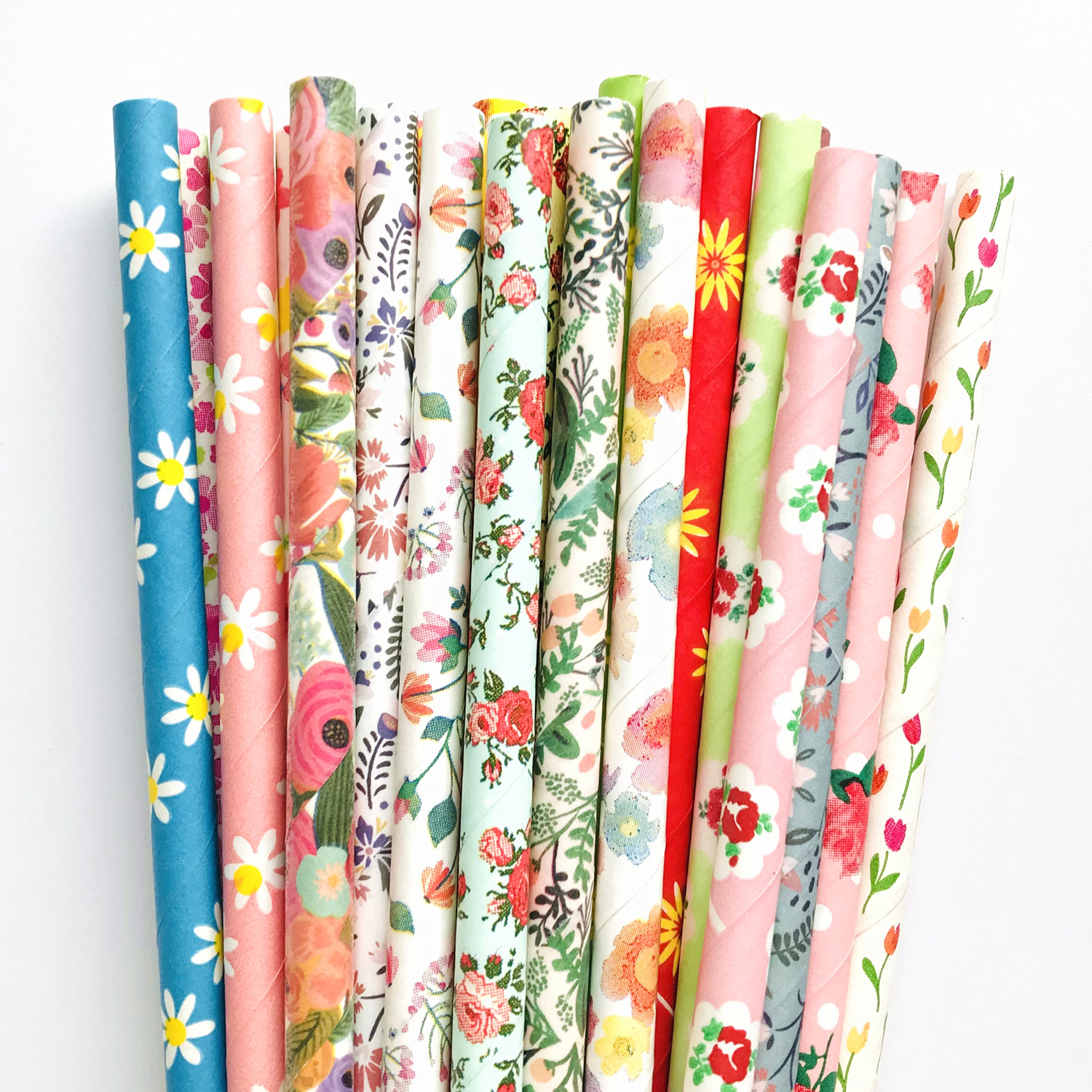 빈티지 종이 빨대, 레트로 꽃 프린트, 꽃 정원 웨딩  - Paper Straw Color 리뷰 및 가격
