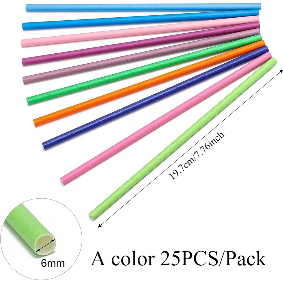 25/50/100PCS 일회용 종이 빨대 생일 파티 결 - Paper Straw Color 리뷰 및 가격