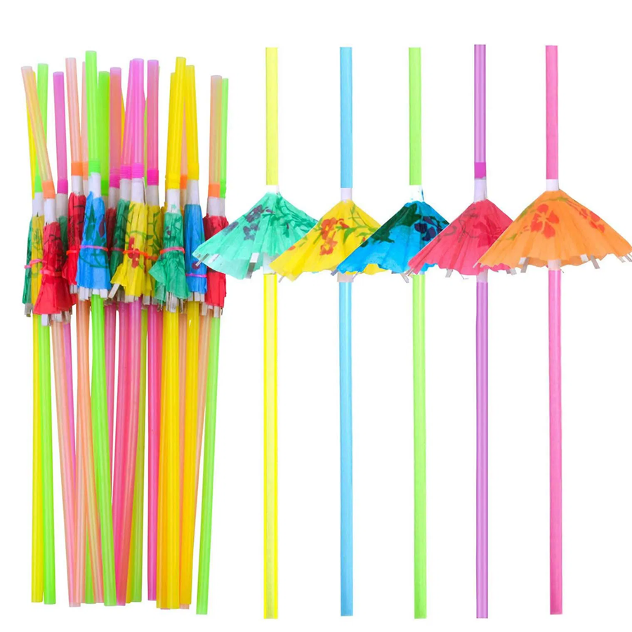 30/60pcs 종이 우산이 달린 다채로운 마시는 빨대 - Paper Straw Color 리뷰 및 가격