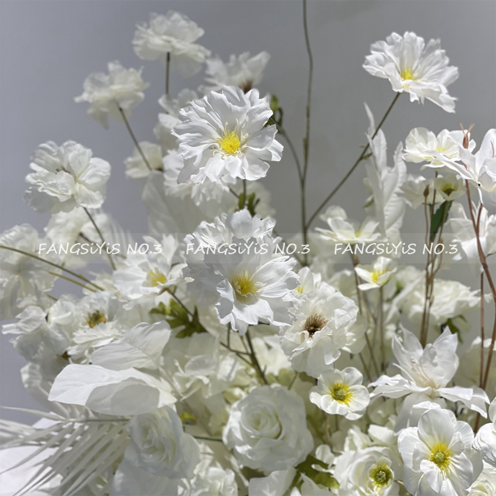 100/50CM 인조 화이트 로즈 수국 꽃줄 장식 웨딩 - Flower Wall Panel 리뷰 및 가격