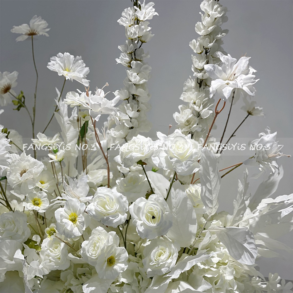 100/50CM 인조 화이트 로즈 수국 꽃줄 장식 웨딩 - Flower Wall Panel 리뷰 및 가격