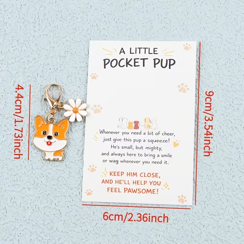귀여운 만화 강아지 열쇠고리 10개 - 2D 동물 테마 - Event Supplies 리뷰 및 가격