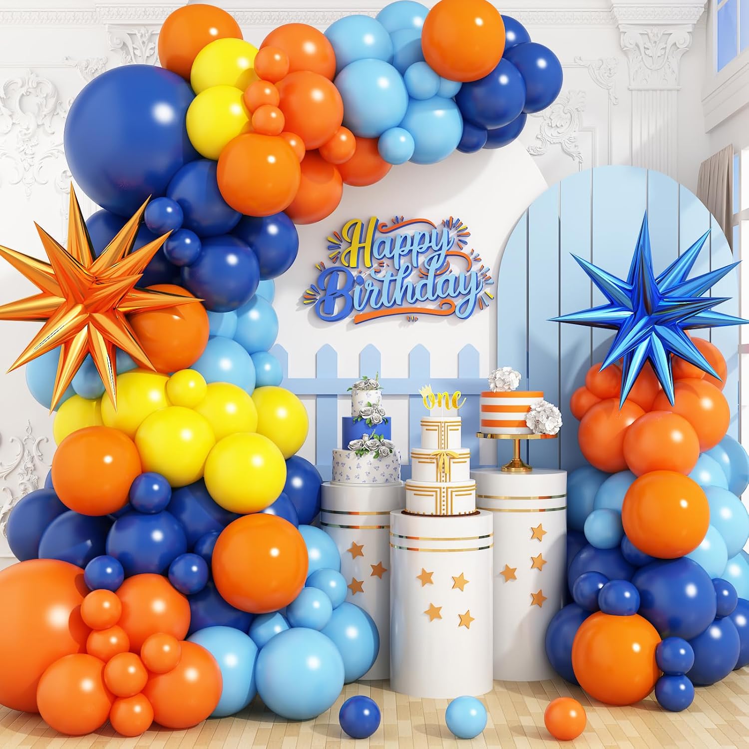 판타지 풍선 아치 키트, 오렌지 사파이어 블루 해바라기 - Balloon Arch Kit 리뷰 및 가격