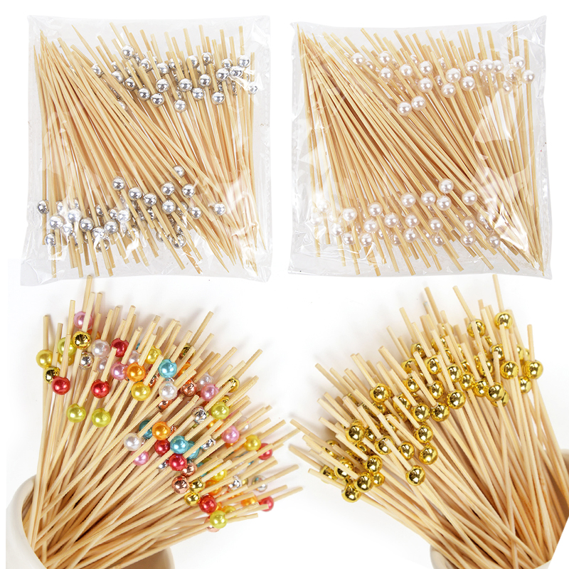 100Pcs 일회용 대나무 꼬치 하와이 플라밍고 진주  - Centerpiece Stick 리뷰 및 가격