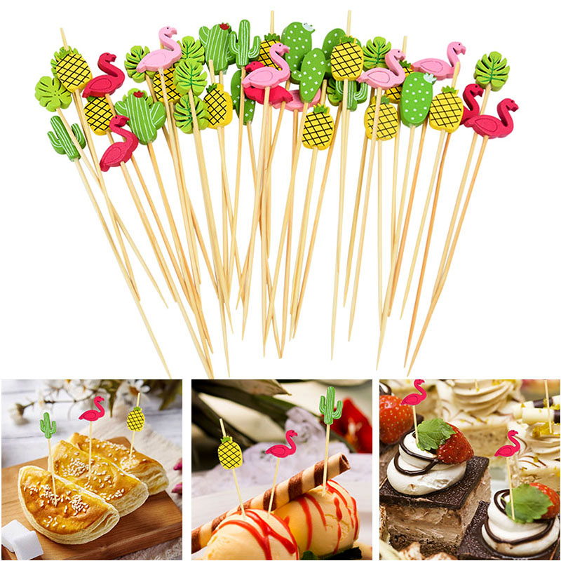 100Pcs 일회용 대나무 꼬치 하와이 플라밍고 진주  - Centerpiece Stick 리뷰 및 가격