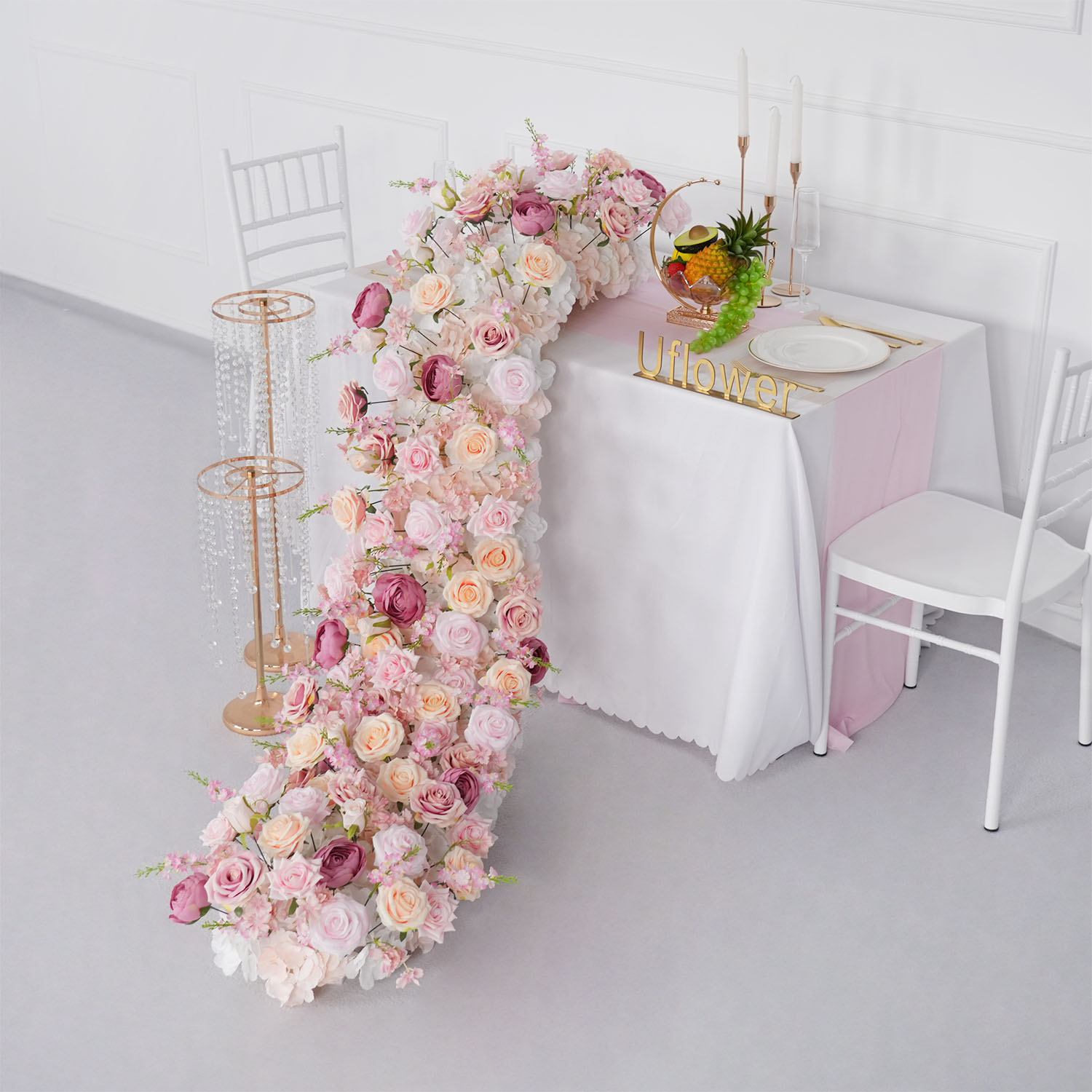 Uflower 고급 인조 꽃 줄 생일 파티 센터피스 웨 - Flower Wall Panel 리뷰 및 가격