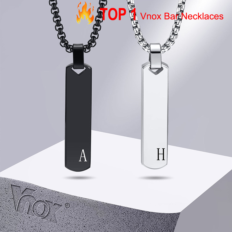 Vnox 남성용 이니셜 바 목걸이, A-Z 글자가 있는 - Event Z 리뷰 및 가격