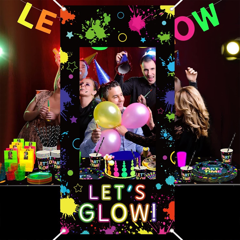 빛나는 포토 부스 프레임 네온 그래피티 사진 프레임 배 - Let'S Party Event Supply 리뷰 및 가격
