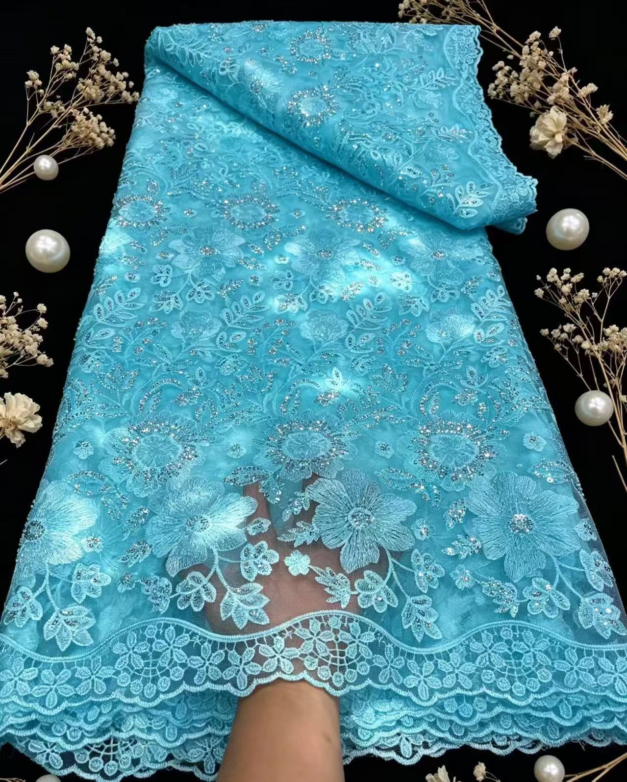순수 프랑스어 튤 네트 스팽글 레이스 원단 고품질 20 - Glitter Tablecloth 리뷰 및 가격