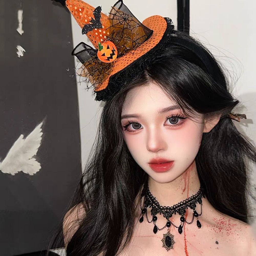 흥미로운 거미 할로윈 마녀 모자 머리띠 호박 해골 할로 - Party Hat Cone 리뷰 및 가격