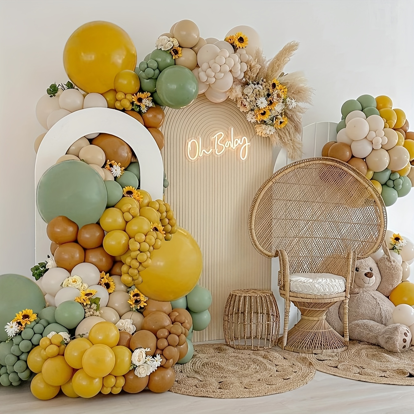 146개 세이지 그린 옐로우 풍선 아치 키트, 머스타드 - Balloon Arch Kit 리뷰 및 가격