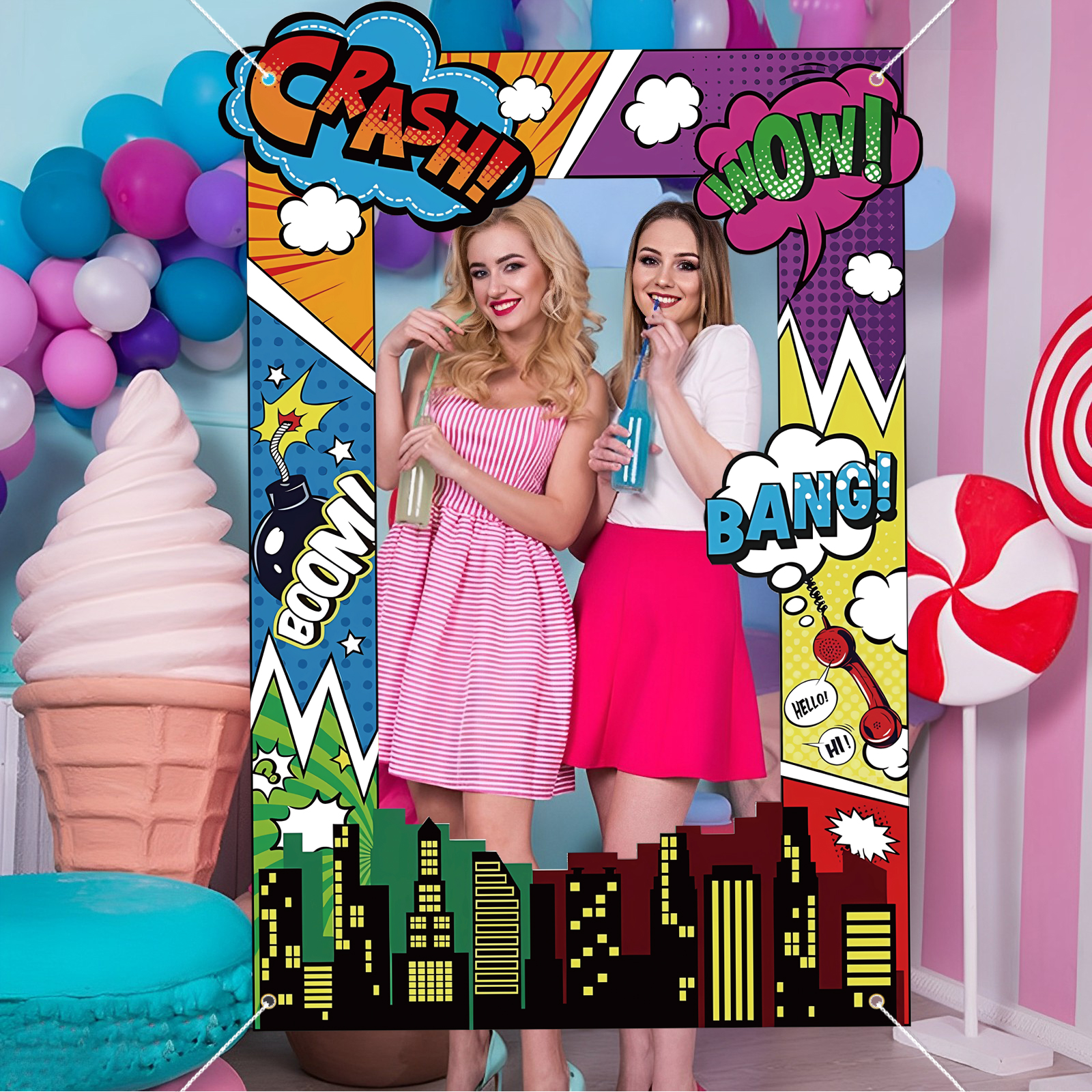슈퍼 영웅 사진 소품 영웅 생일 파티 장식 영웅 사진  - Photo Booth Frame 리뷰 및 가격