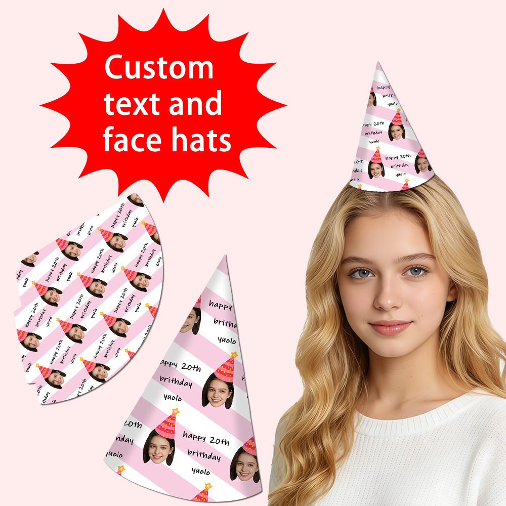 8개 맞춤형 텍스트 및 사진이 있는 파티 콘 모자, 개 - Party Hat Cone 리뷰 및 가격
