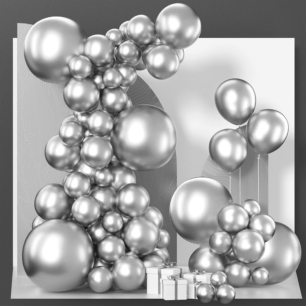 68개 메탈릭 실버 풍선 가랜드 아치 키트 크롬 실버  - Balloon Arch Kit 리뷰 및 가격