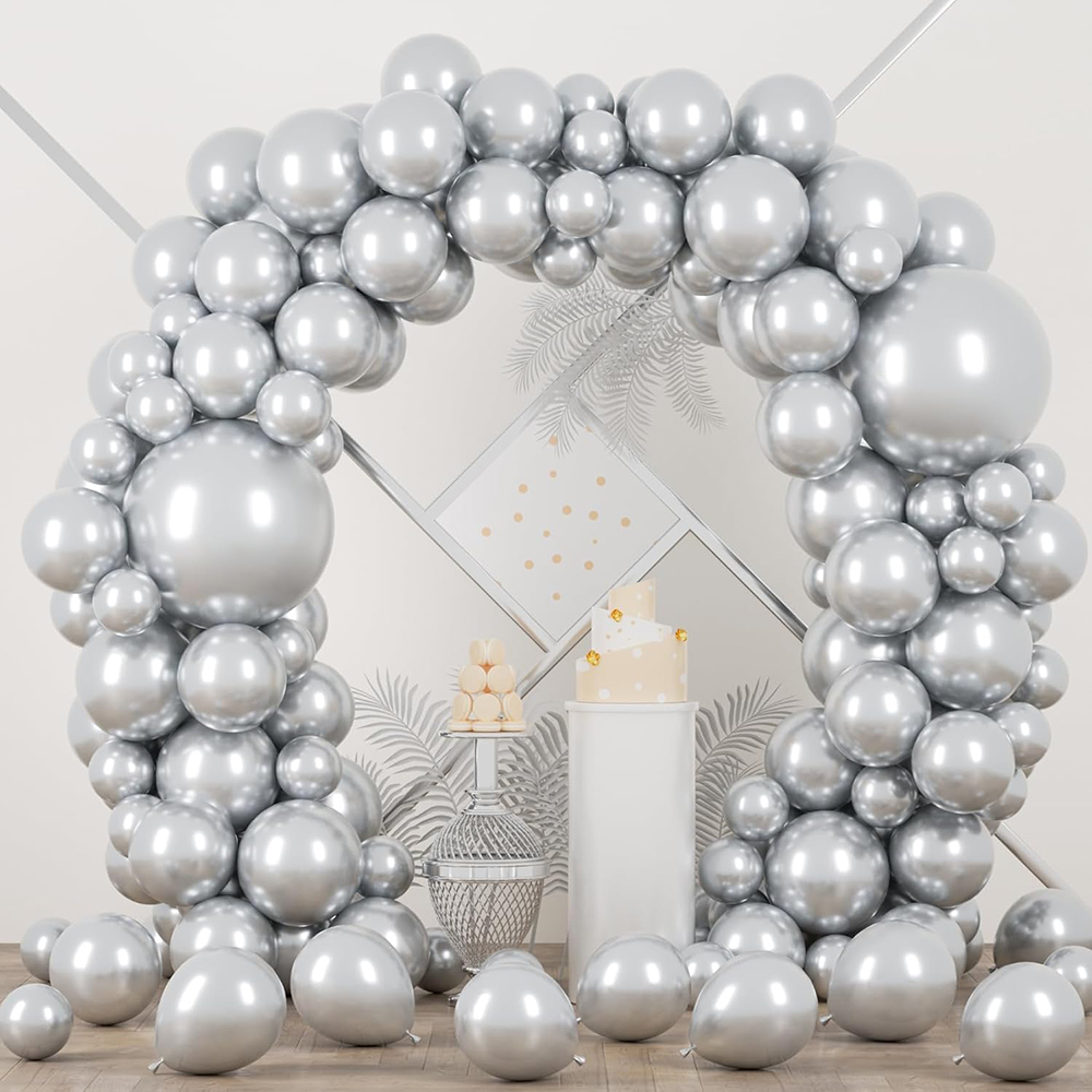 68개 메탈릭 실버 풍선 가랜드 아치 키트 크롬 실버  - Balloon Arch Kit 리뷰 및 가격