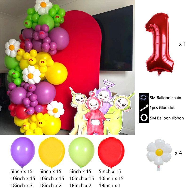 텔레토비 테마 풍선 아치 체인 포일 마일라 틱니 윙키  - Balloon Arch Kit 리뷰 및 가격
