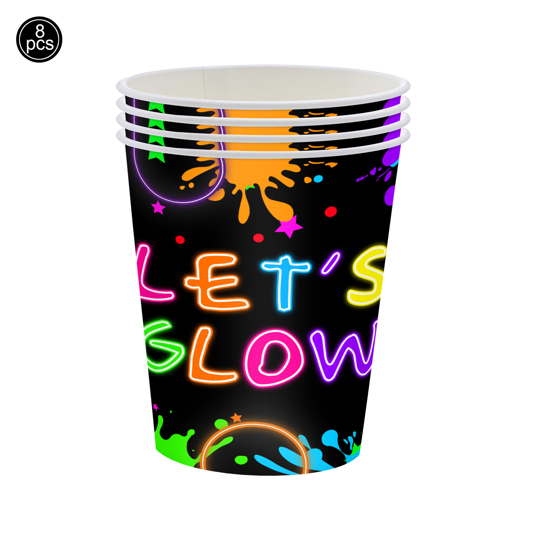 네온 파티 용품 야광 파티 일회용 접시 컵 냅킨 어둠  - Let'S Party Event Supply 리뷰 및 가격
