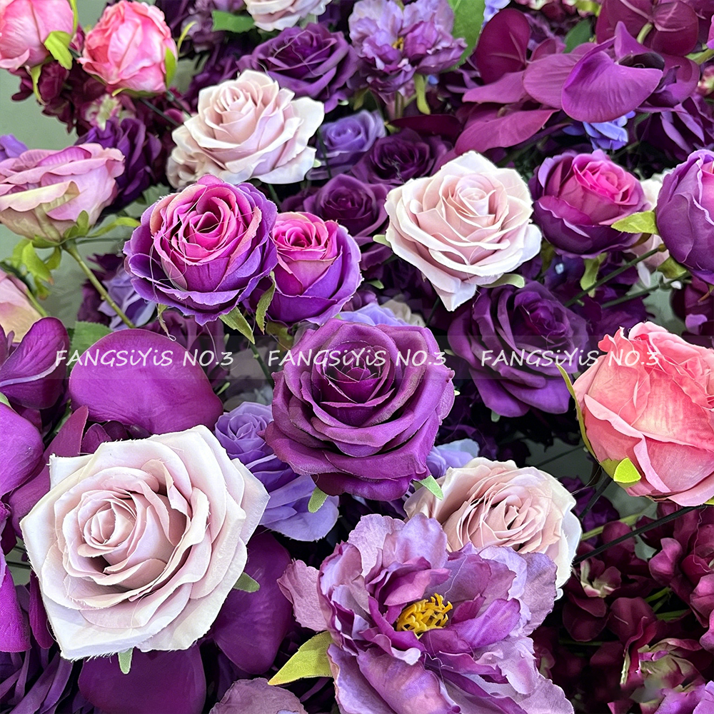 2M/1M 고급 퍼플 장미 조화 줄 장식 웨딩 테이블  - Flower Wall Panel 리뷰 및 가격