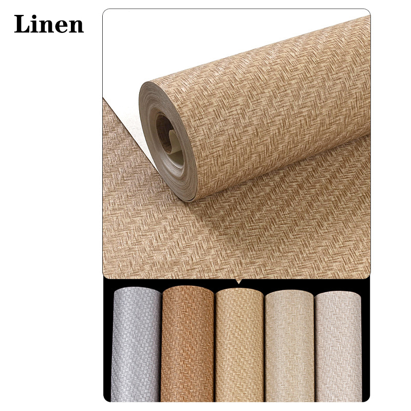 린넨 직조 벽지 비접착식 단색 질감 벽지 베이지/브라운 - Paper Straw Color 리뷰 및 가격