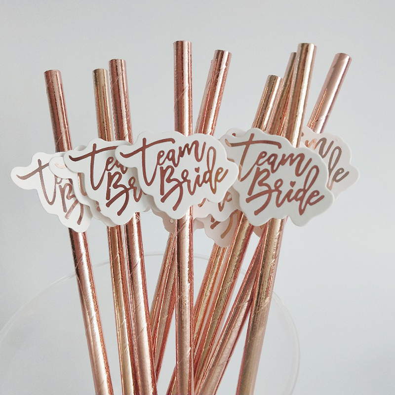 팀 신부 로즈 골드 빨대, 웨딩 장식, 마시는 종이 빨 - Paper Straw Color 리뷰 및 가격