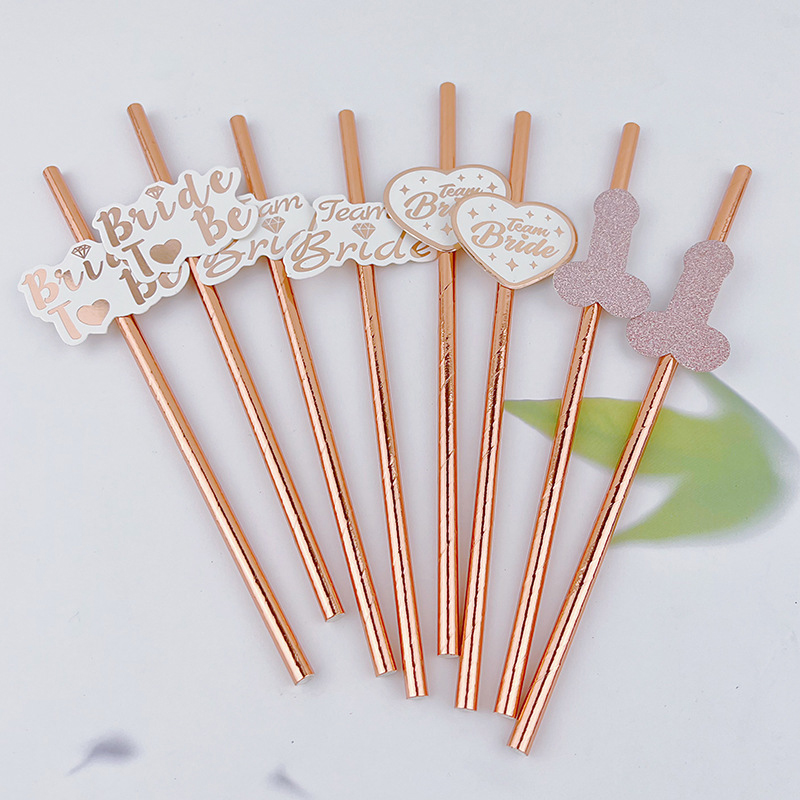 팀 신부 로즈 골드 빨대, 웨딩 장식, 마시는 종이 빨 - Paper Straw Color 리뷰 및 가격