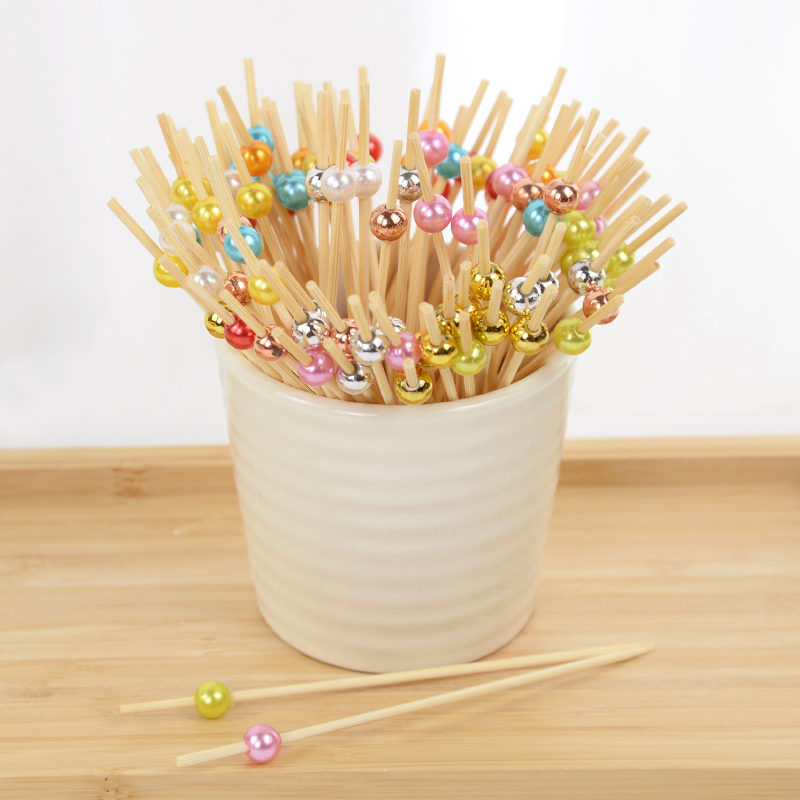 50/100pcs 귀여운 곰 심장 구슬 대나무 과일 스 - Centerpiece Stick 리뷰 및 가격