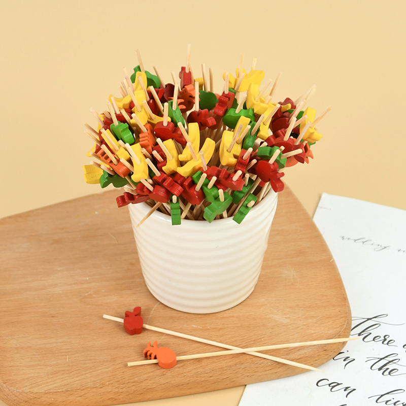 50/100pcs 귀여운 곰 심장 구슬 대나무 과일 스 - Centerpiece Stick 리뷰 및 가격