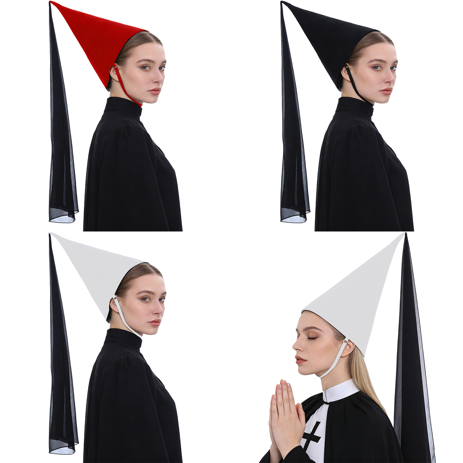 1Pcs 여성 중세 헤닌 모자, 베일 콘 포인티 파티  - Party Hat Cone 리뷰 및 가격