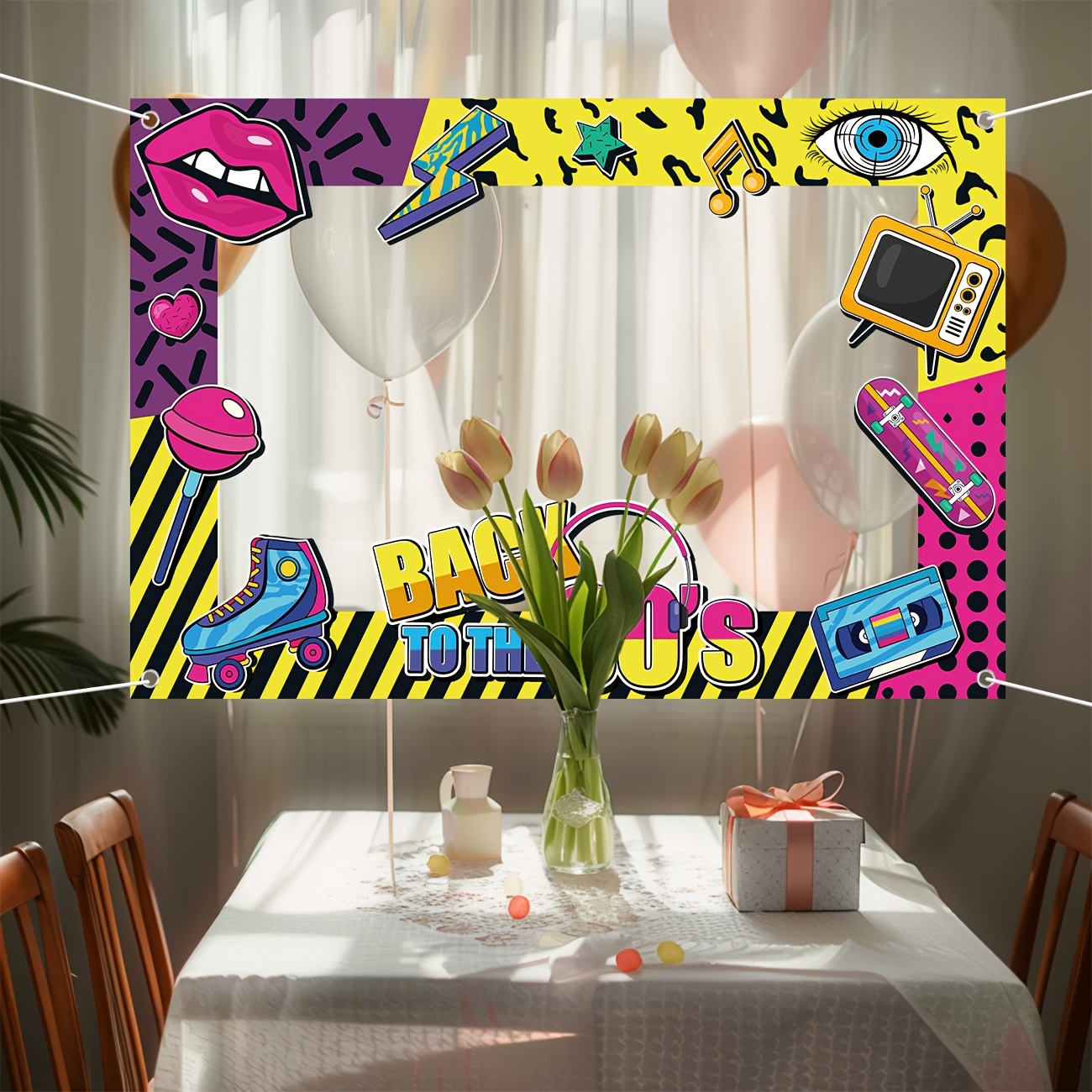 80년대 파티 사진 부스 소품 프레임으로 돌아가기 80 - Photo Booth Frame 리뷰 및 가격