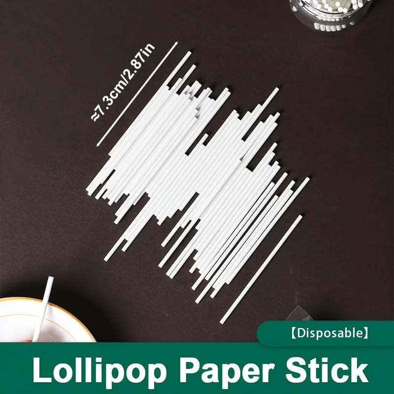 100개, 일회용 흰색 크라프트 종이 케이크 팝 스틱  - Paper Straw Color 리뷰 및 가격