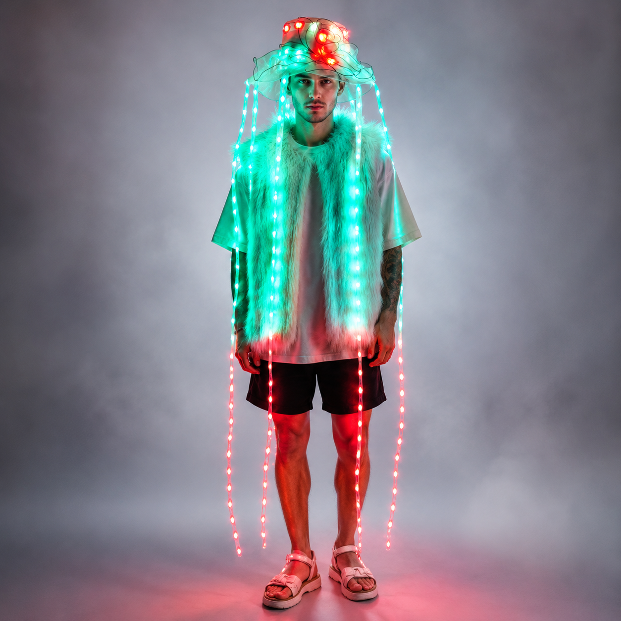 LED 해파리 모자 풀컬러 발광 헤드웨어 야광 파티 소 - Event Party Dj 리뷰 및 가격