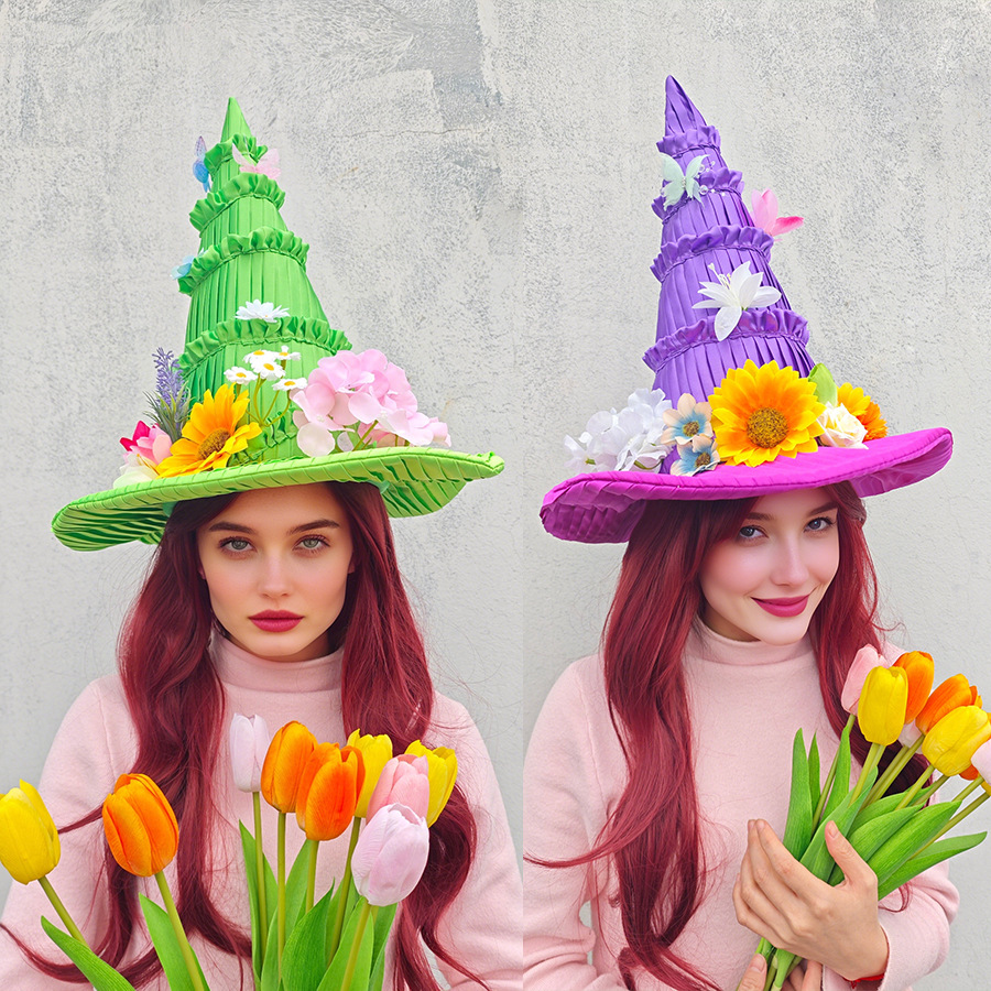 부활절 마녀 모자 마법 소녀 모자 파티 무대 사진 소품 - Party Hat Cone 리뷰 및 가격