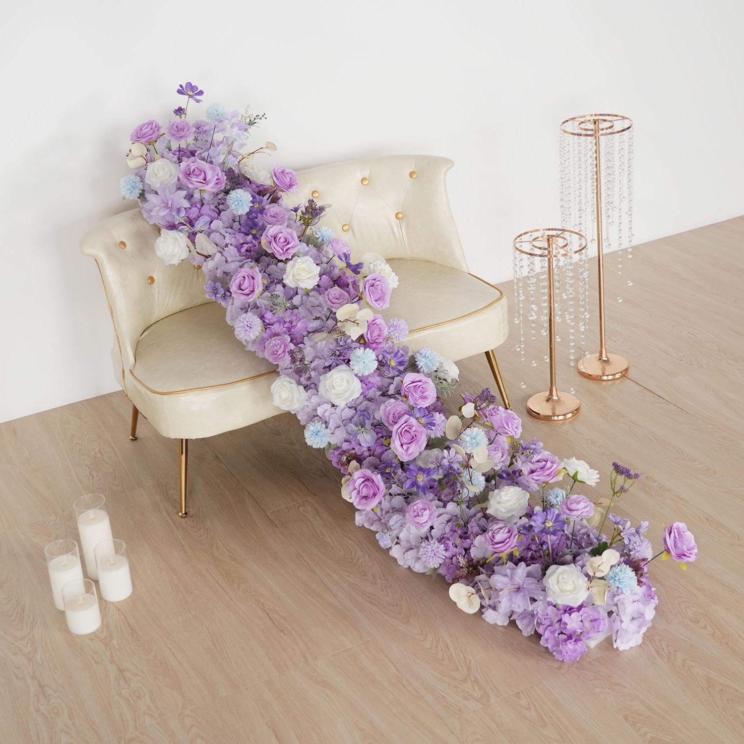 Uflower 1m/2m 핑크 장미 수국 꽃 행 러너  - Flower Wall Panel 리뷰 및 가격