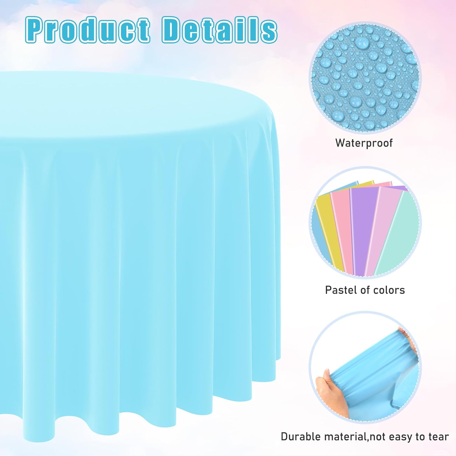 일회용 라운드 솔리드 컬러 테이블 천으로 라운드 플라스 - Table Cloth Disposable 리뷰 및 가격
