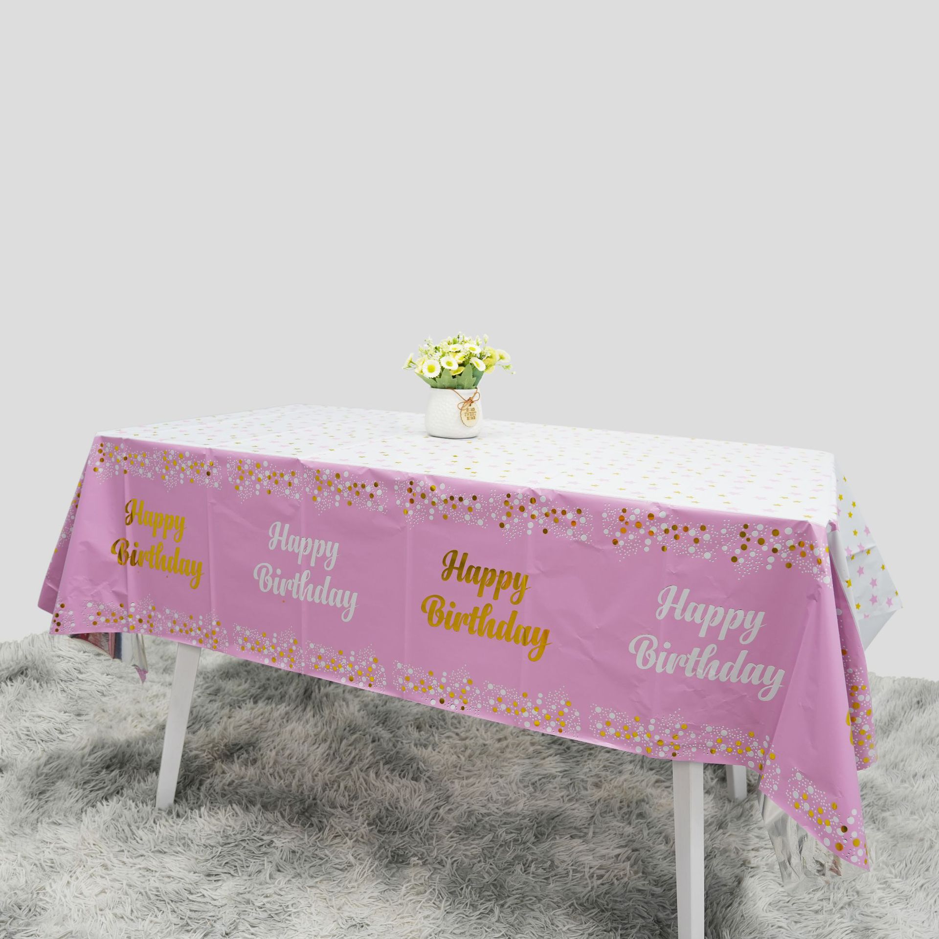 생일 축하합니다 일회용 테이블보 도트 스타 프린트 직사 - Table Cloth Disposable 리뷰 및 가격