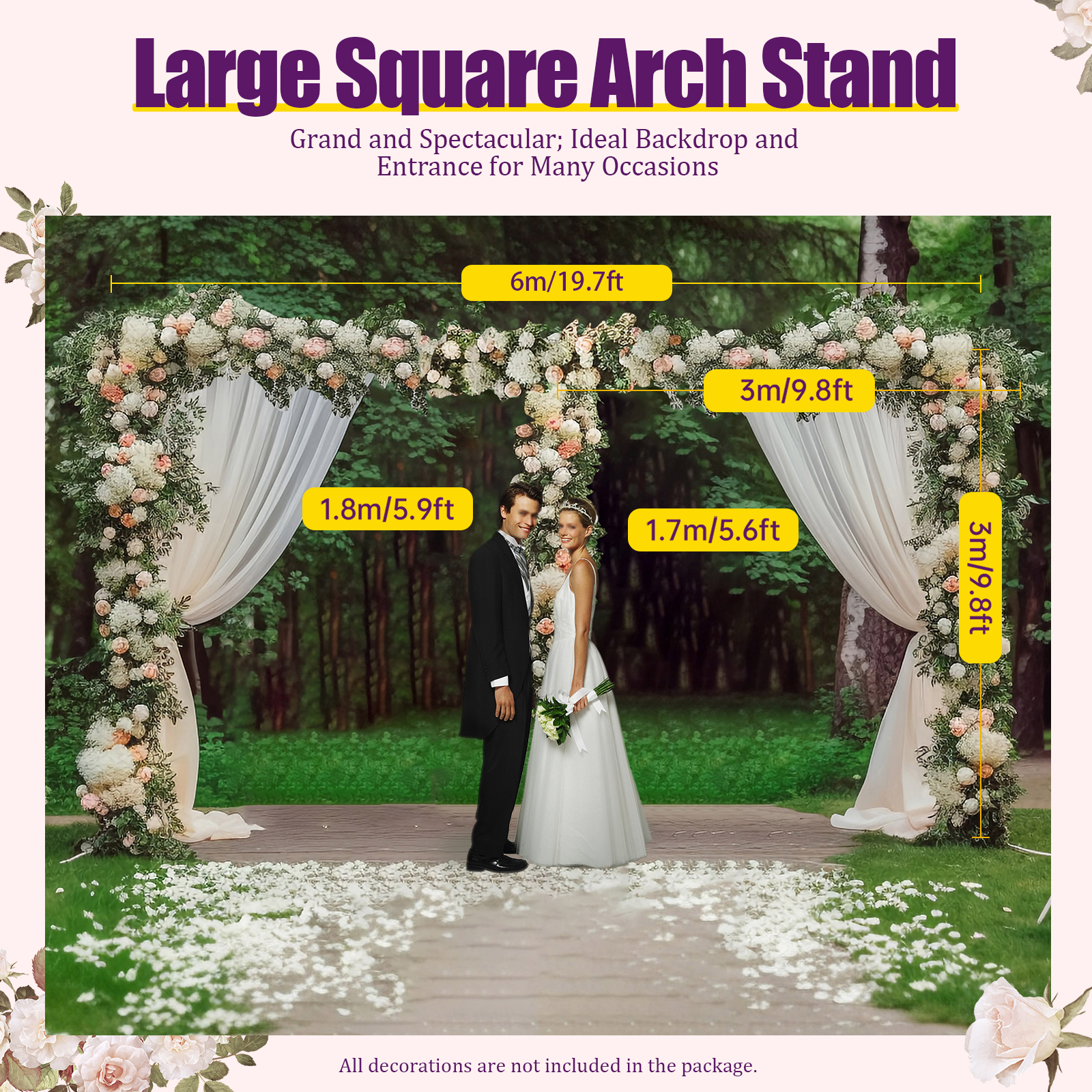 3x6m/10x20ft 금속 웨딩 아치 스탠드 헤비 듀 - Balloon Arch Kit 리뷰 및 가격