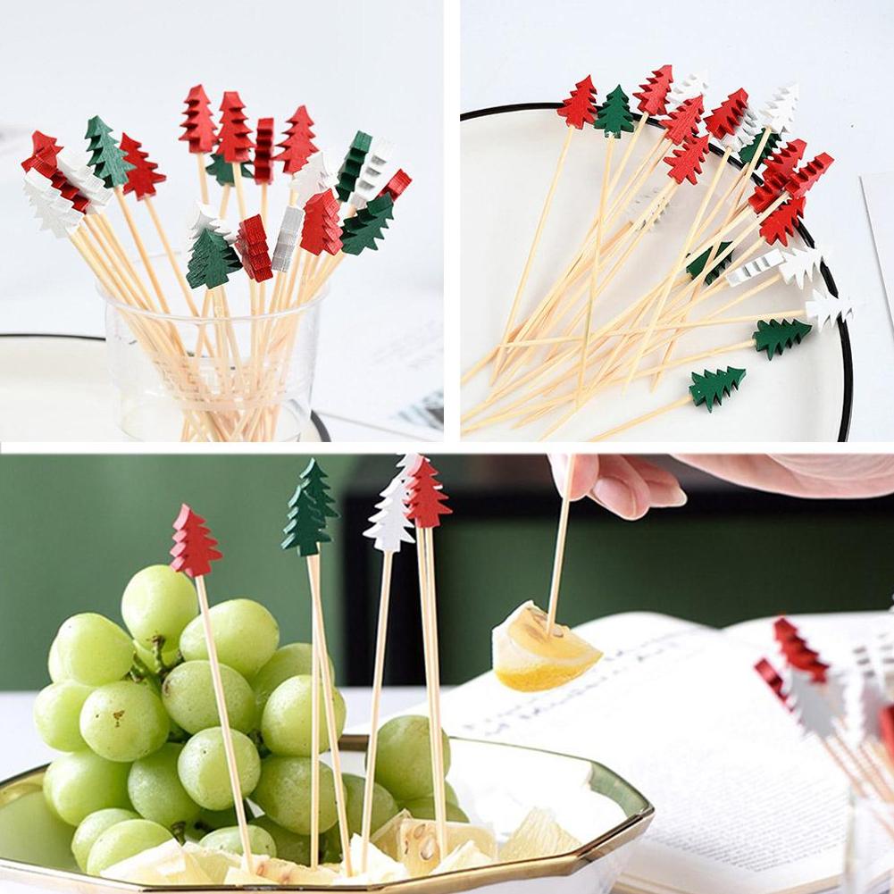 50개 크리스마스 칵테일 픽 일회용 대나무 꼬치 눈송이 - Centerpiece Stick 리뷰 및 가격
