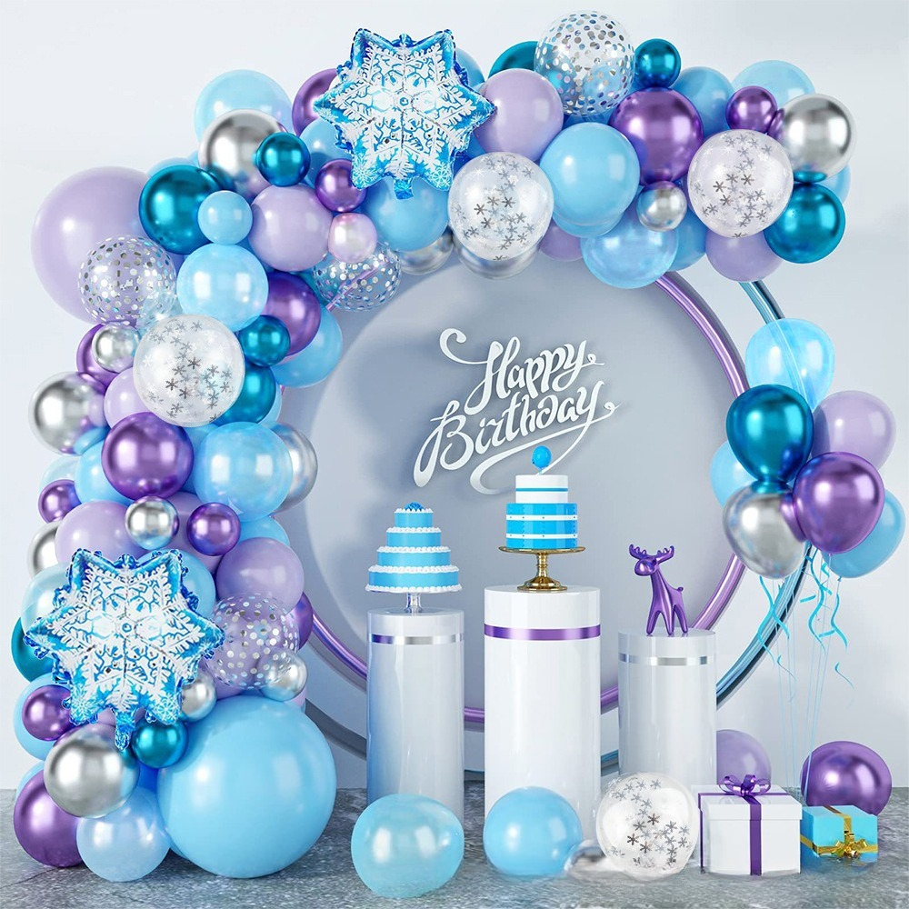 겨울 원더랜드 눈송이 풍선 가랜드 아치 키트 메탈릭 블 - Balloon Arch Kit 리뷰 및 가격