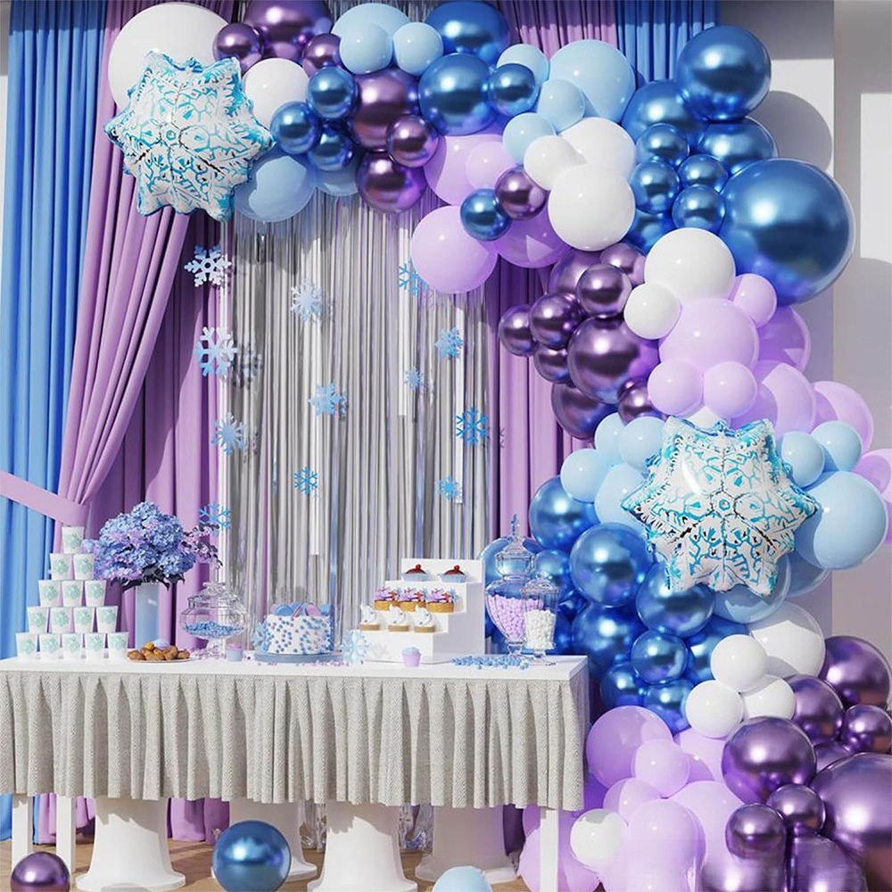 겨울 원더랜드 눈송이 풍선 가랜드 아치 키트 메탈릭 블 - Balloon Arch Kit 리뷰 및 가격